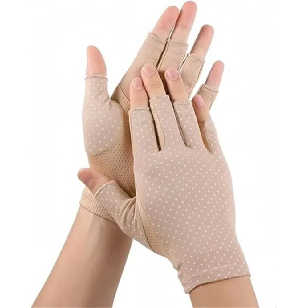 women uv protection fingerless gloves driving sun block breathable summer